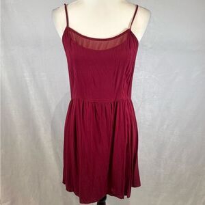H&M Burgundy wine sheer lined sundress size medium